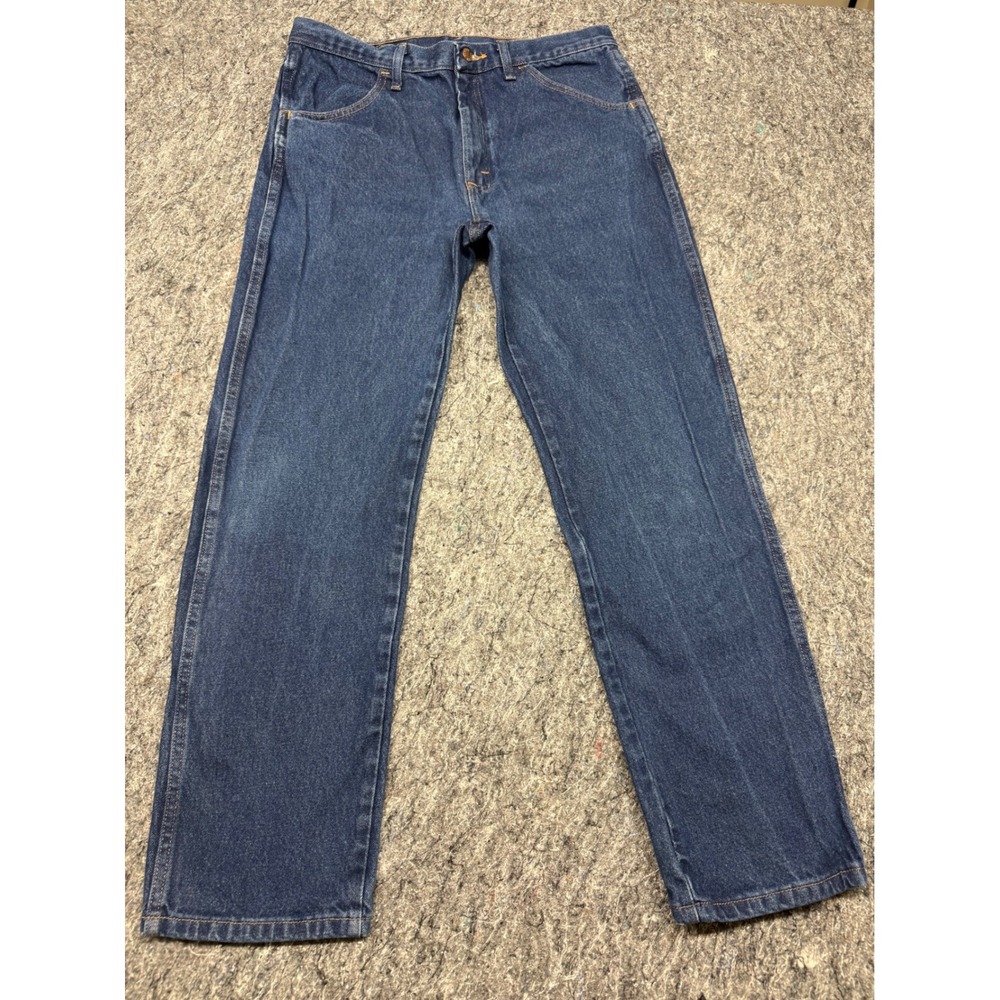 Rustler Mens Regular Fit Straight Leg Jeans Dark Wash 87619PW Blue 35x32